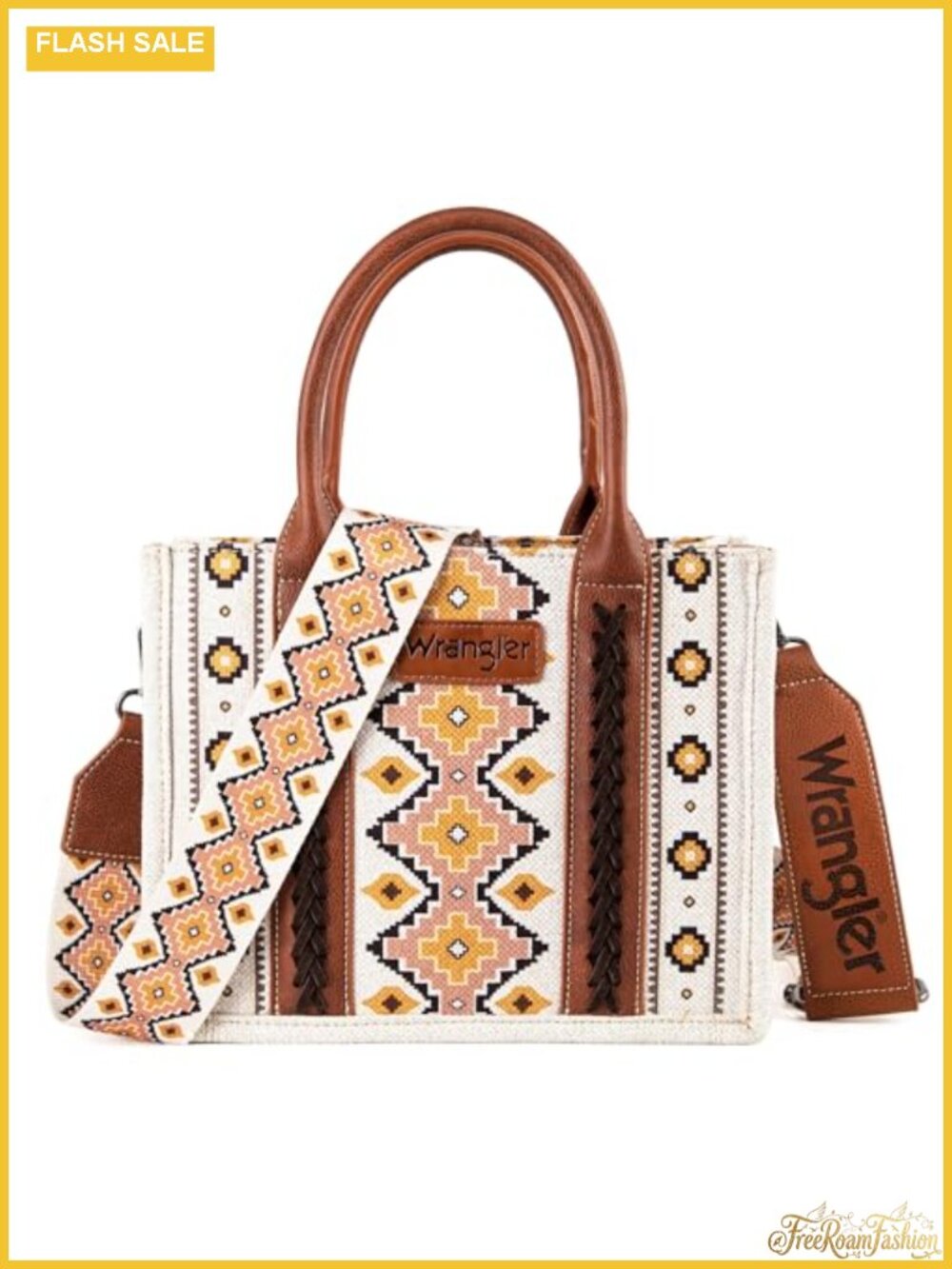 Wrangler Aztec Print Tote Bag Womens Canvas Whipstitch Western Purse
